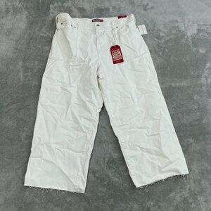Lucky Legend High Rise Wide Leg White Jeans Size 18/34 Cotton Womens NWT 6107
